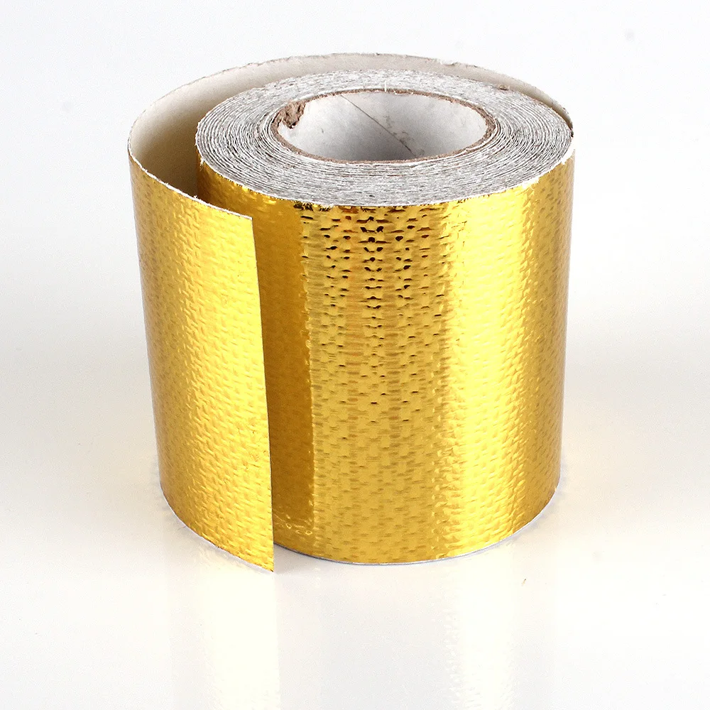 

5 м * 5 см автомобильная термоизоляционная лента воздухозаборник теплоизоляционный щит светоотражающий тепловой барьер самоклеящийся двигатель