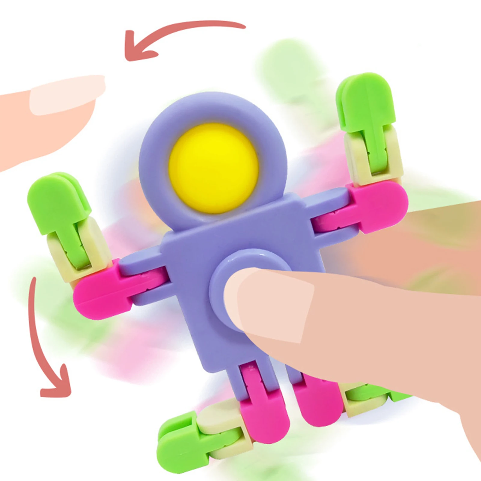 

Spaceman Fingertip Spinner Finger Hand Spinning Focus Toy With Transformable Chain Fingertip Gyro Stress Relief For Kids Adults