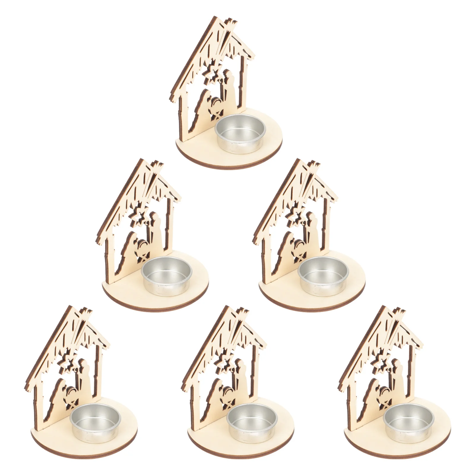 

Holder Christmas Stand Decor Candlestickjesus Room Wooden Teen Retro Desktop Tray Table Dining Wood Adornment Candleholder