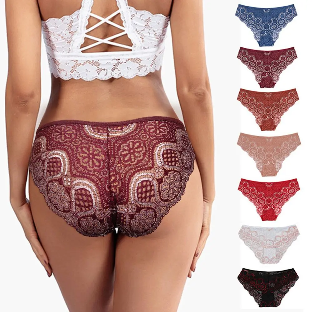

Underwear Women Sexy Patchwork Panties Girl Briefs Lace Hip Lift Cotton Crotch Large Size Underpants Sexy Panties