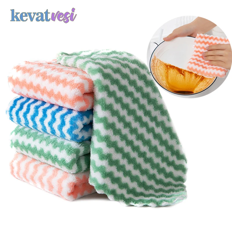 

5 шт., тряпки из микрофибры для мытья посуды