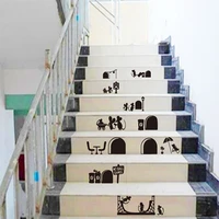 creative funny mouse family flat floor sticker cartoon childrens room decorative wall sticker home decor stairs decals 2555cm