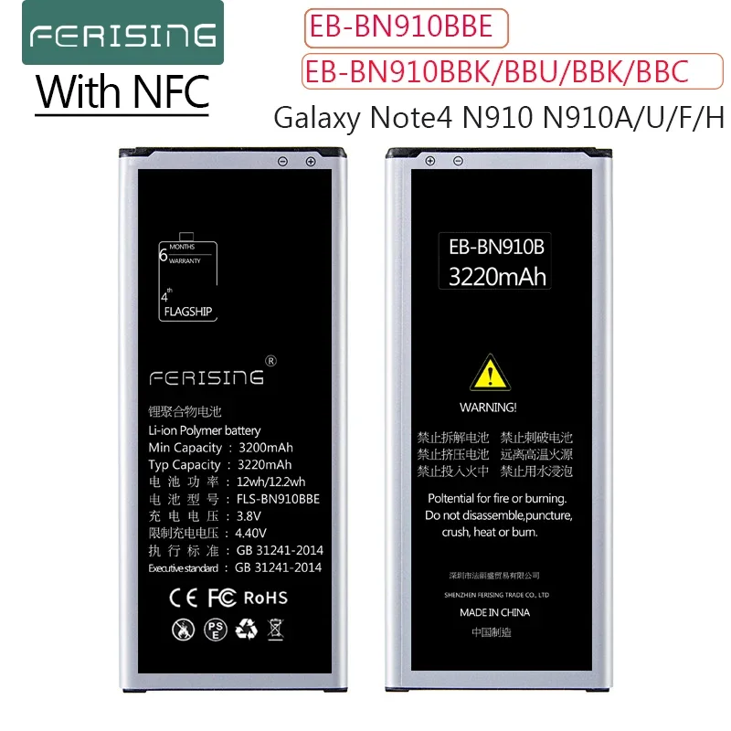 С флейтой 100% емкостью аккумулятора флейта для Samsung Galaxy NOTE4 N910a N910V N910C NOTE 4 N910u N910F N910H