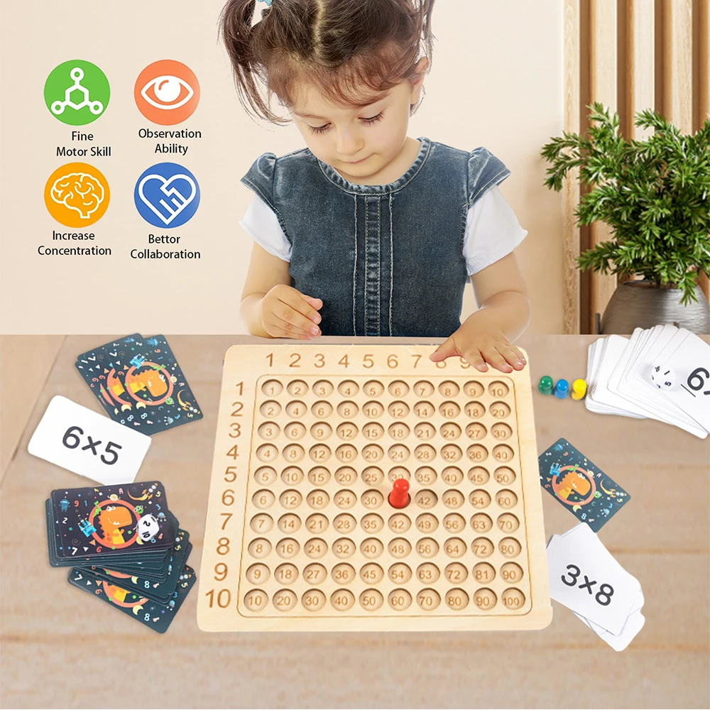 

99 Multiplication Table Math Toy Arithmetic Teaching Aids Montessori Educational Wooden Tabletop Games For Kids Children Gifts