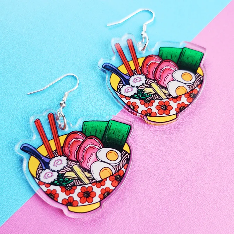 

Novelty Lamian noodles Acrylic Earrings Cute and Creative Earrings Kawaii Animal Jewelry Unique and Funny Women's Gift