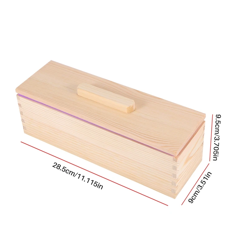 Прямоугольная деревянная форма для мыла BMBY с силиконовой крышкой в виде булочек