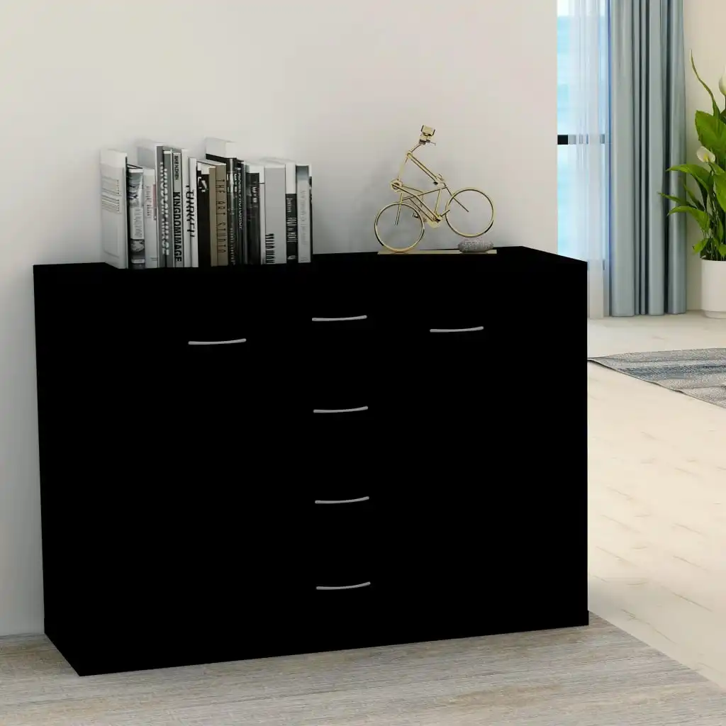 

Sideboards and Buffets Cabinet with Storage Modern Home Decor Black 34.6"x11.8"x25.6" Chipboard