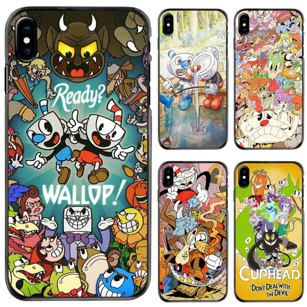 

For Apple iPhone 11 12 13 14 Pro MAX Mini 5 5S SE 6 6S 7 8 Plus 10 X XR XS Hard Phone Cover Case viedo game Cuphead