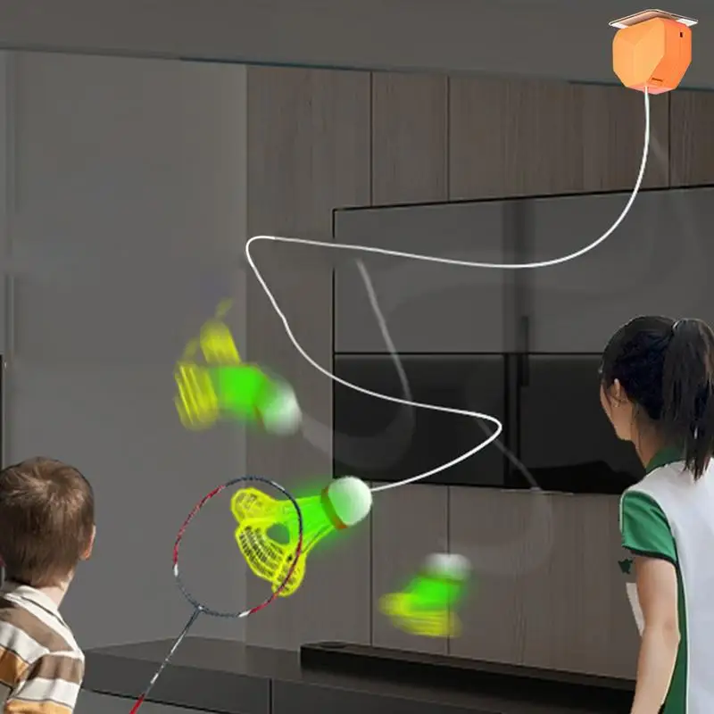 3Pcs Automatic Rebound Badminton Trainer With Light Remote Control Set Solo Training Device
