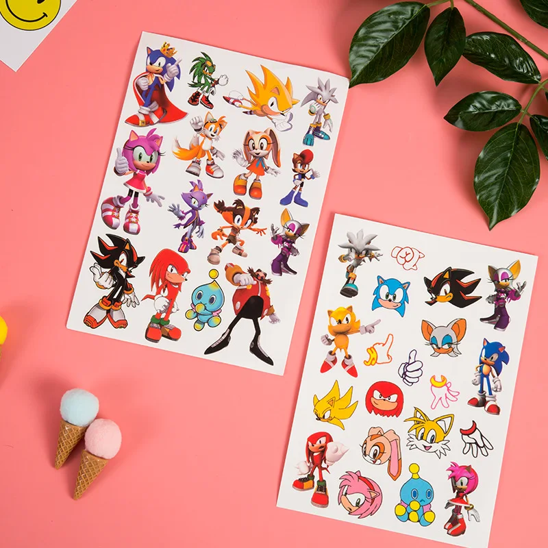 

Original Anime Sonic Toys for Boys Tattoo Stickers Cute Cartoon Body Tattoo for Kids Funny Girls Christmas Birthday Gift Kawaii