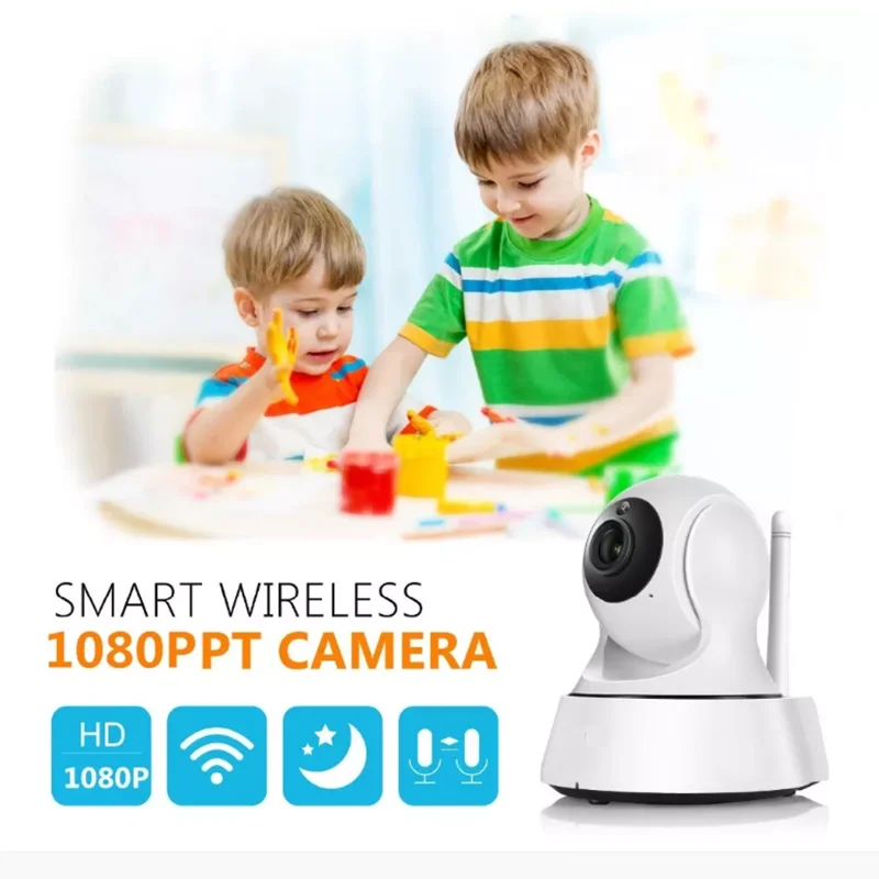 Лидер продаж, домашняя беспроводная IP-камера видеонаблюдения 1080P с Wi-Fi и функцией ночного видения