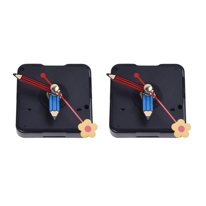 

2X Quartz Silent Clock Movement Mechanism Flower Hand DIY Repair Part Kit