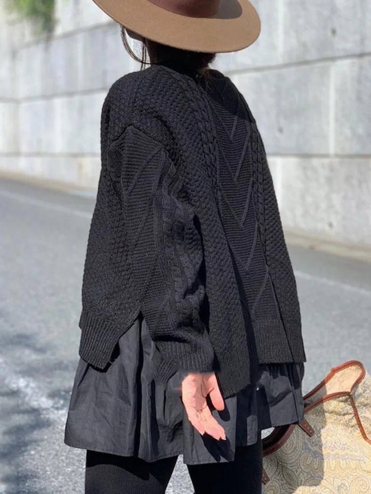 Свитер осень/зима 2023 новый стиль пуловер с круглым вырезом Стандартный свободный