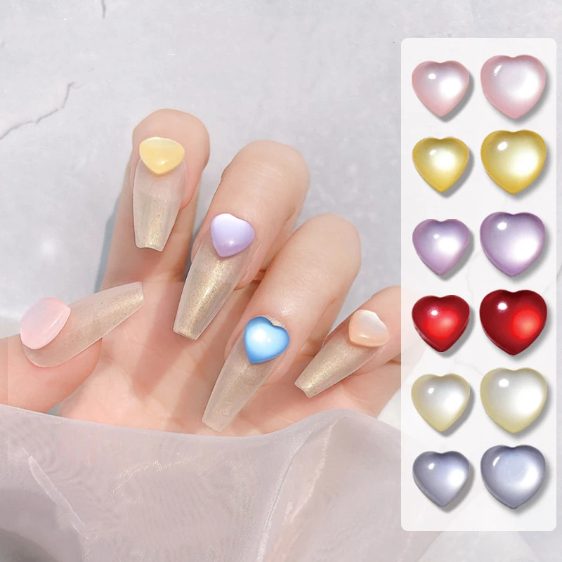 

Nail Trends 5pcs/set Candy Color Illusion Three-dimensional Love Cat's Eye Nail Art Accessories