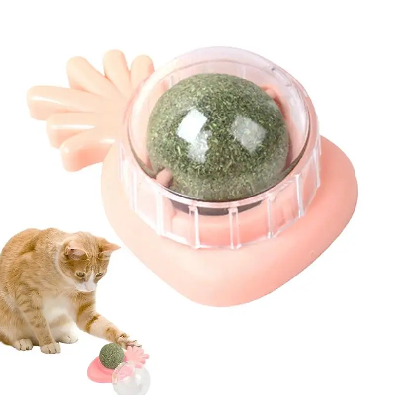 

Cat Mint Ball Catnip Rollerball Wall Toys Rotatable Cat Snack Edible Balls With Natural Healthy Catnip Ball Kitten Teeth Toy
