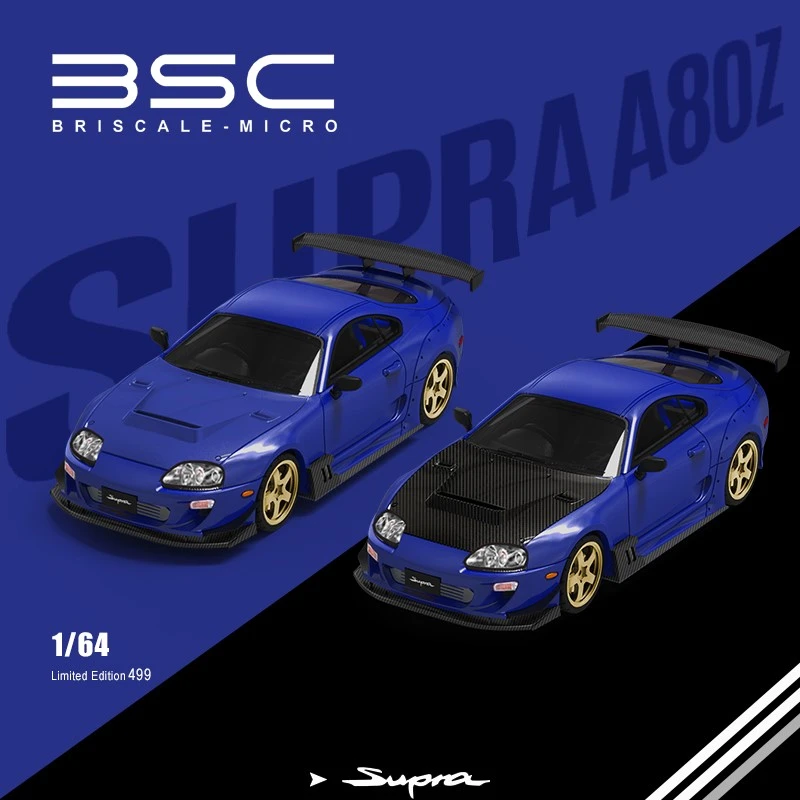 

**Pre-Order** BriscaleMicro Up BSC 1:64 Supra A80Z blue carbon cover limited499 Diecast Model Car