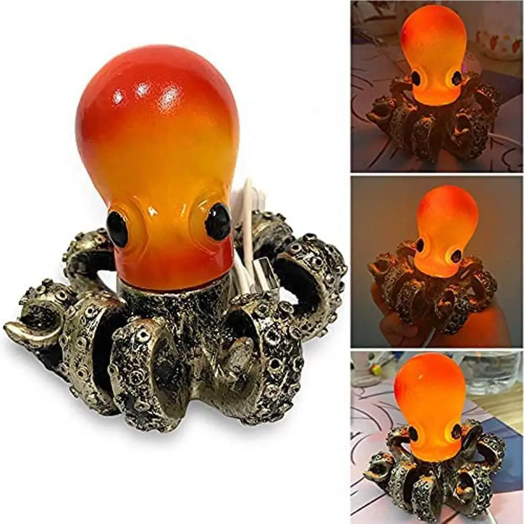 

Desk Statue Octopus Lamp Night Light Fine Workmanship Multifunctional Luminous Exquisite Long-lasting DIY Prop