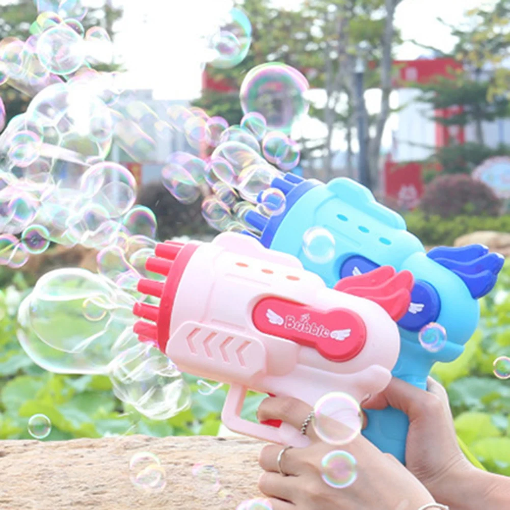 

Kids Automatic Gatling Bubble Gun Toys Rocket Bubbles Machine Baby Portable Outdoor Game With LED Light Blower Children Gift