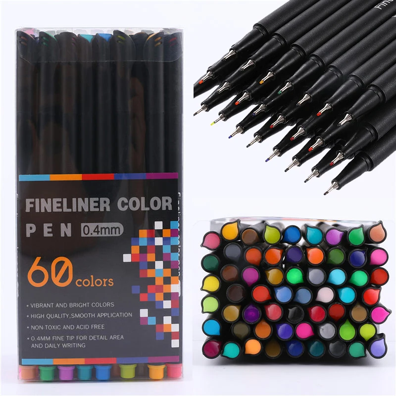 Pen 0.4mm Micron Fineliners Drawing Sketch Marker Tiralineas Art Markers Brashpen