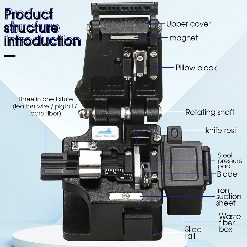 Fiber Cleaver Cutter With Waste Fiber Box Fiber Fusion Splicer Hot Melt Cutter Cold Splicing Tool Cutter AUA-X0