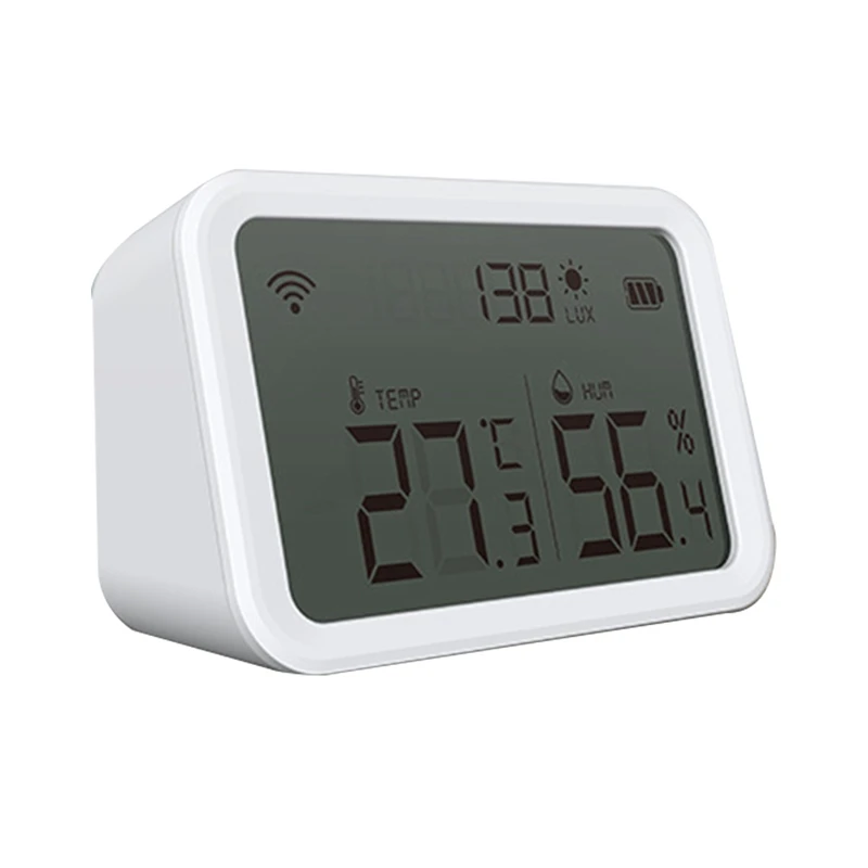 

Temperature Humidity Sensor Lux Light Detector Hygrometer Thermometer LCD Screen Work Tuya Zigbee Hub Smart Home