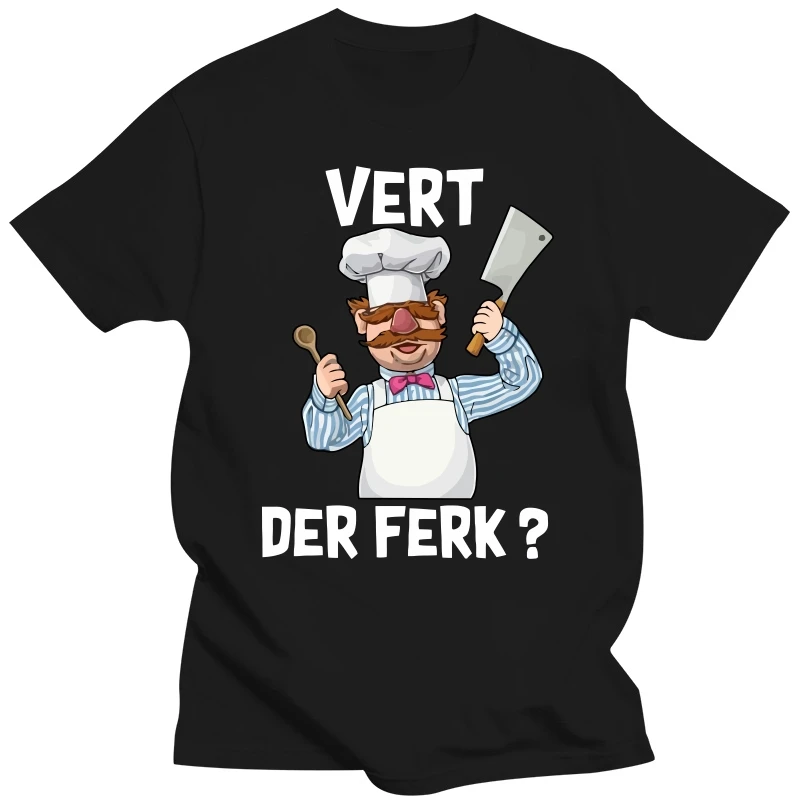 

Футболка Vert Der Ferk Swedish Chef The Muppet Show Мужская Черная хлопковая, Размеры S 4Xl