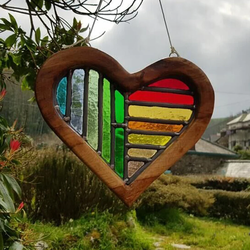 

New Home Decoration Rainbow Love Pendant Crafts Courtyard Decorations Models DIY Wedding Home Garden Ornament Decoration