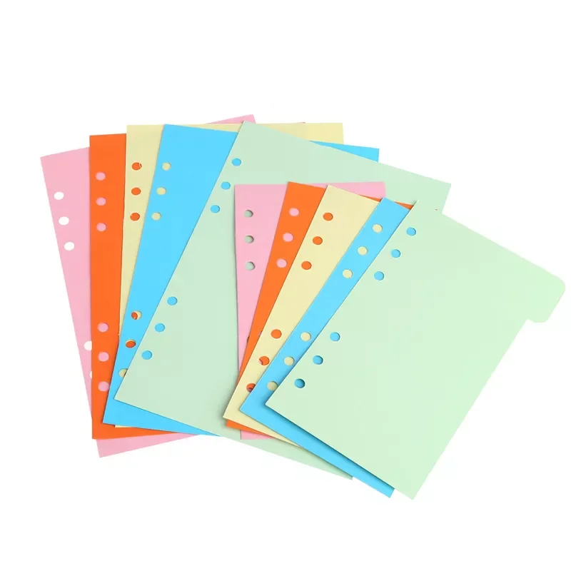 

1Set/5Pcs Refills 6 Hole Blank Colorful Paper for A6 Loose Leaf Binder Notebook Colorful New Design