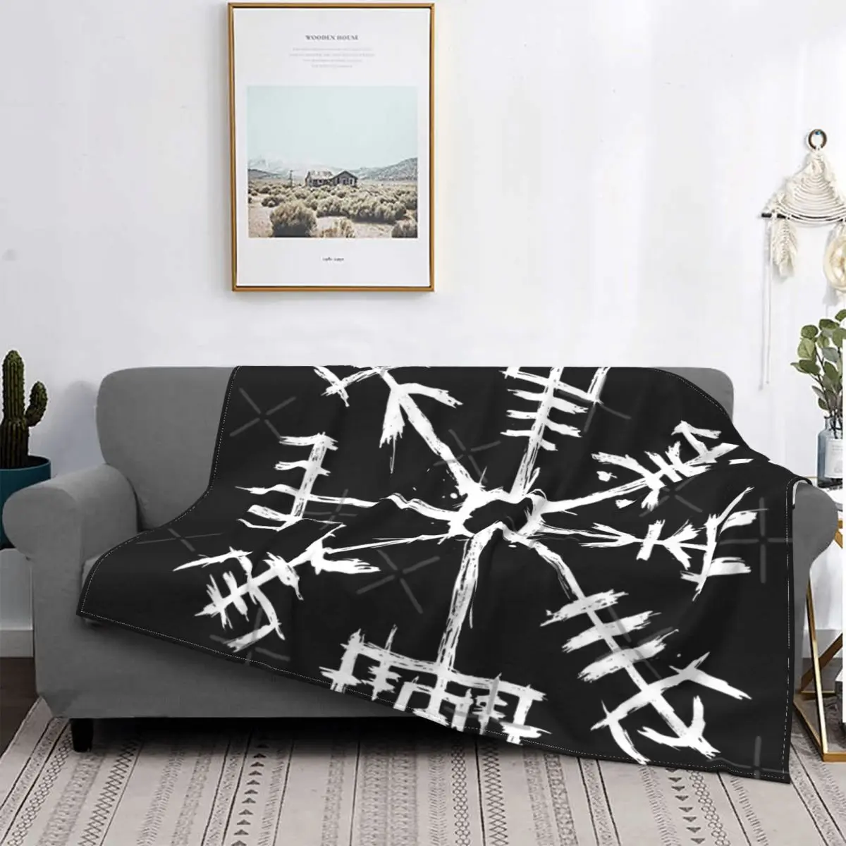 

Viking Compass Vegvisir Blanket Bedspread On The Bed Kawaii Bed Covers For Winter Throw Blanket