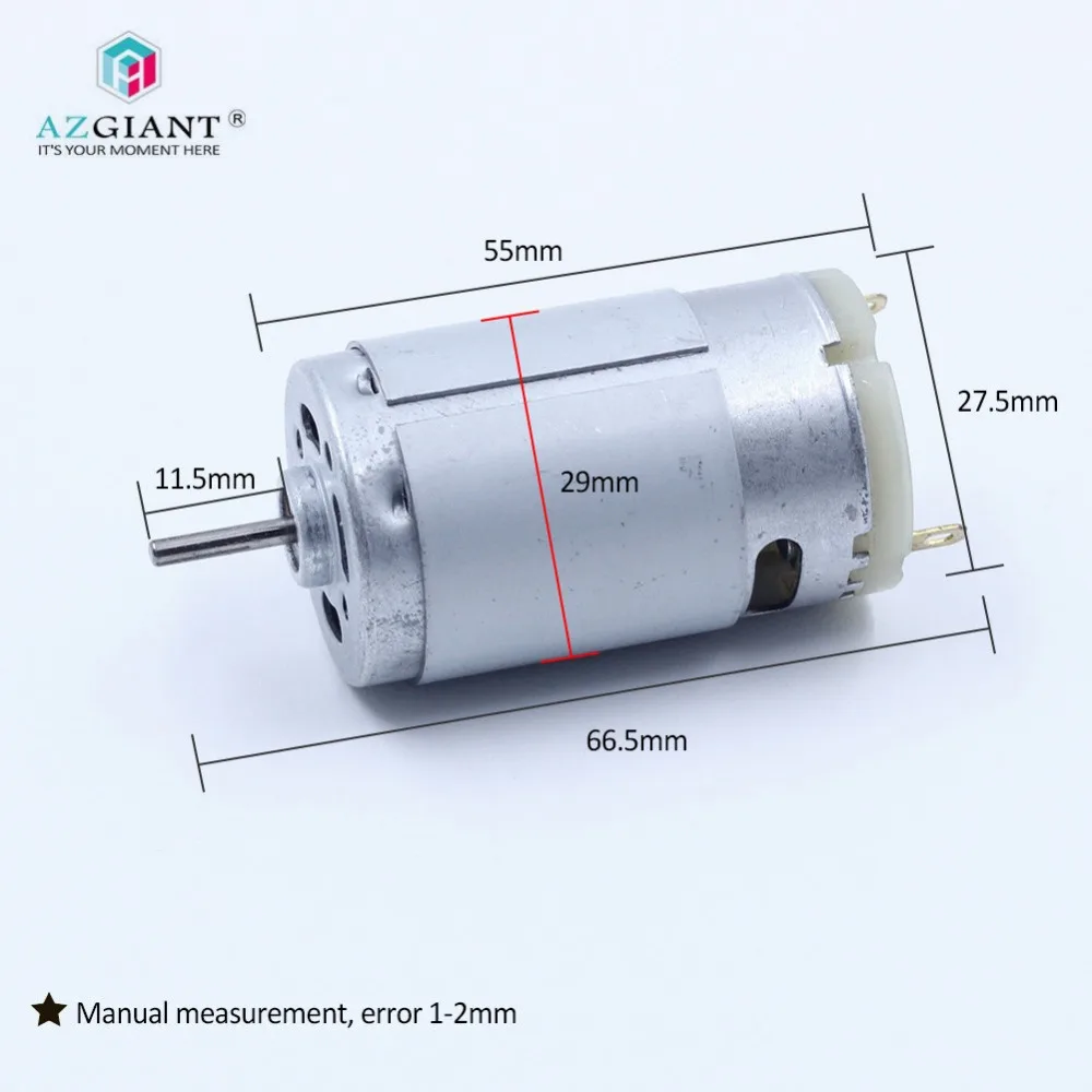 

AZGIANT Durable 390 Micro Motor DC12V High Speed Power Motor 11.5mm Shaft for Car Pump Electric Motor Vacuum Cleaner Hair Drye