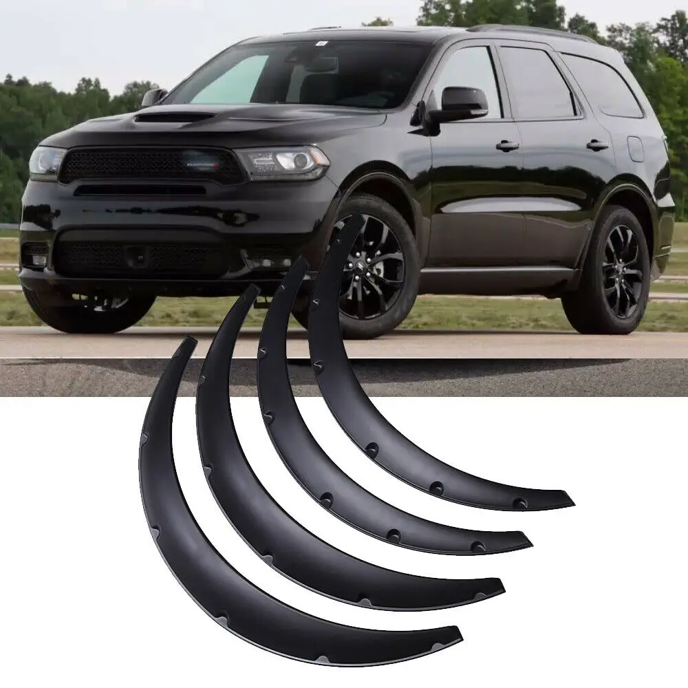 

4PCS Front&Rear Cover Extra Wide Body Kits Wheel Fender Flares For Durango Wheel Arch Fender Flares Mudguards Can Be Bent