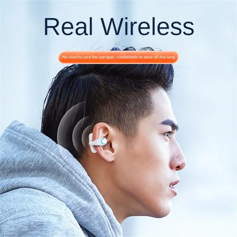 

High Elastic Material Bluetooth Wireless Headset Privacy Protection Shocking Sound Effect Touch Control Headset Clip Ear Design