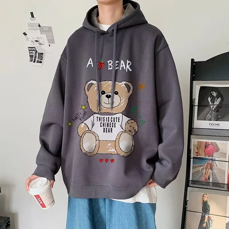 

Korean Fashion Print Men's Clothing,Autumn Men's Hoodie,Cartoon Long Sleeve Hoodie,Teen Fleece Jacket,Outdoor Casual Sweatshirt