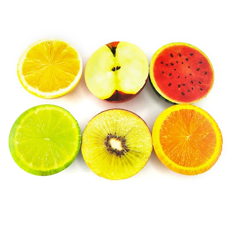 

Anti-stress Half Fruit Model Squishy Fruit Props to Press Pinch Kids Party Favor ADD Autism Adult Calm Focus Anxiety Toy