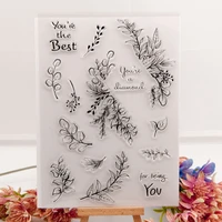 leaves flowers clear stamps for diy scrapbooking card fairy transparent rubber stamps making photo album crafts decoration