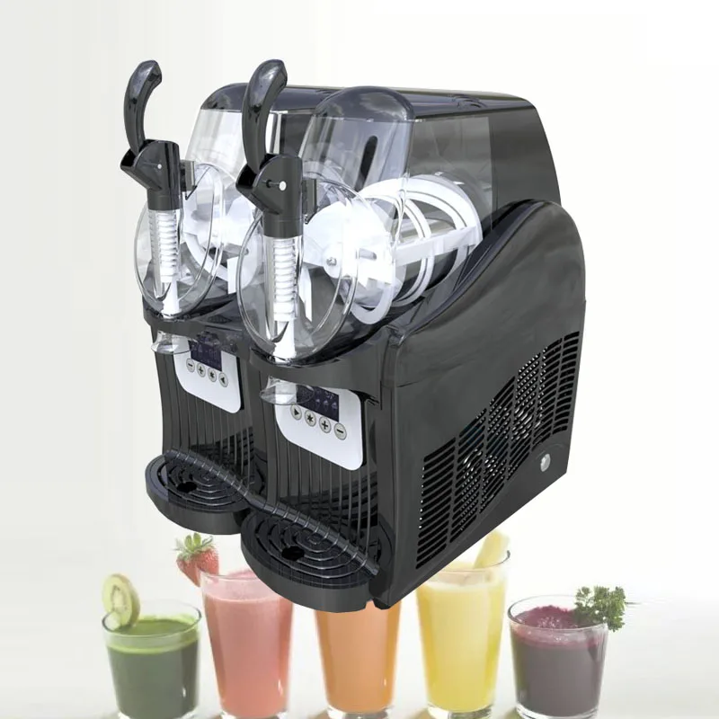 

Commercial 2 Tank Frozen Drink Slush Slushy Making Machine Smoothie Maker Electric Snow melting machine