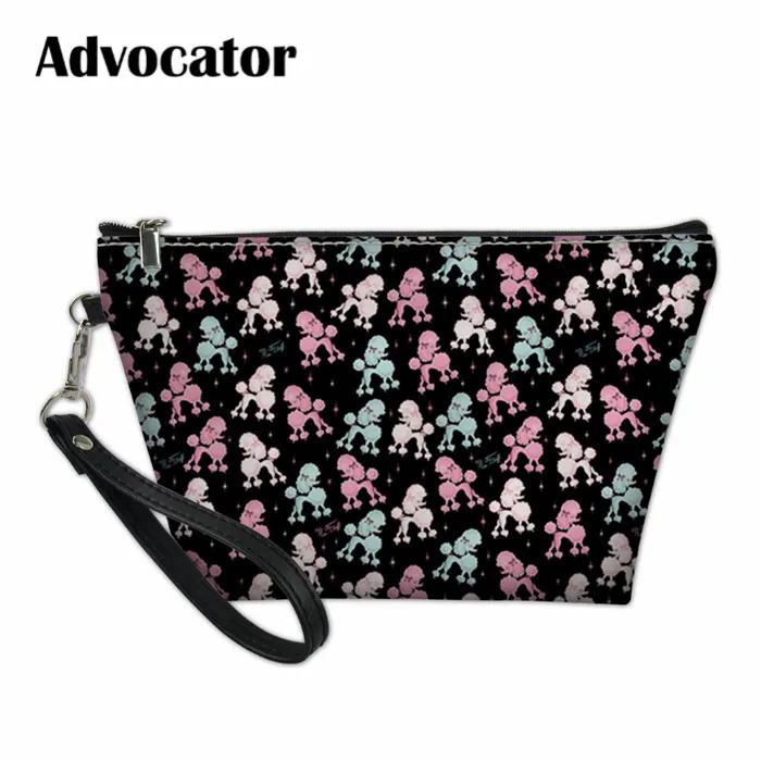 

ADVOCATOR Cute Poodle Pattern PU Women Zipper Makeup Bag Toiletry Bag Travel Organizer Kosmetyczka Cosmetiquero Mujer Neceser