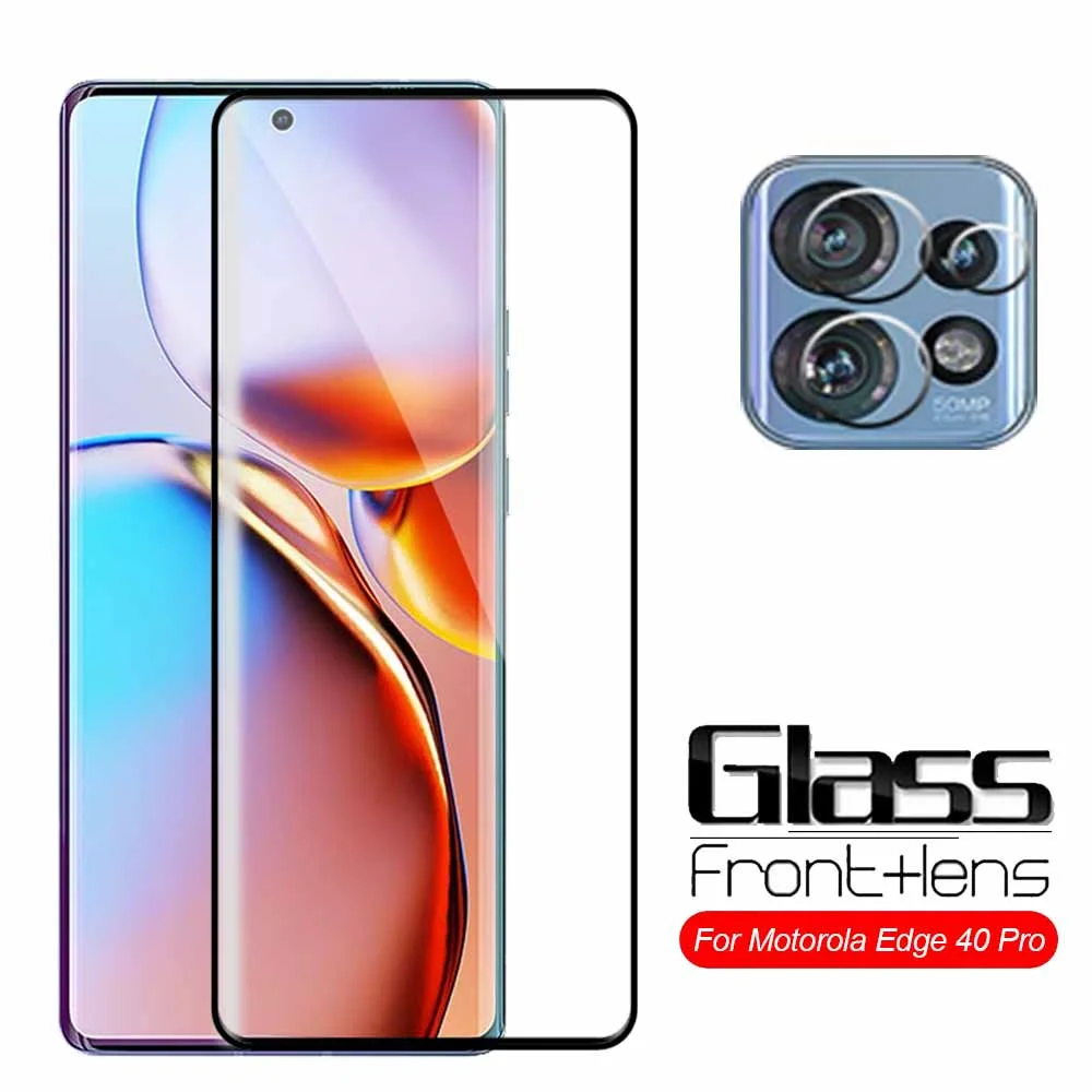 Закаленное стекло 2To1 для камеры Motorola Edge 40 Pro, Защита экрана для Moto 40Pro Edge40 Edge40Pro, чехол для телефона, защитная пленка