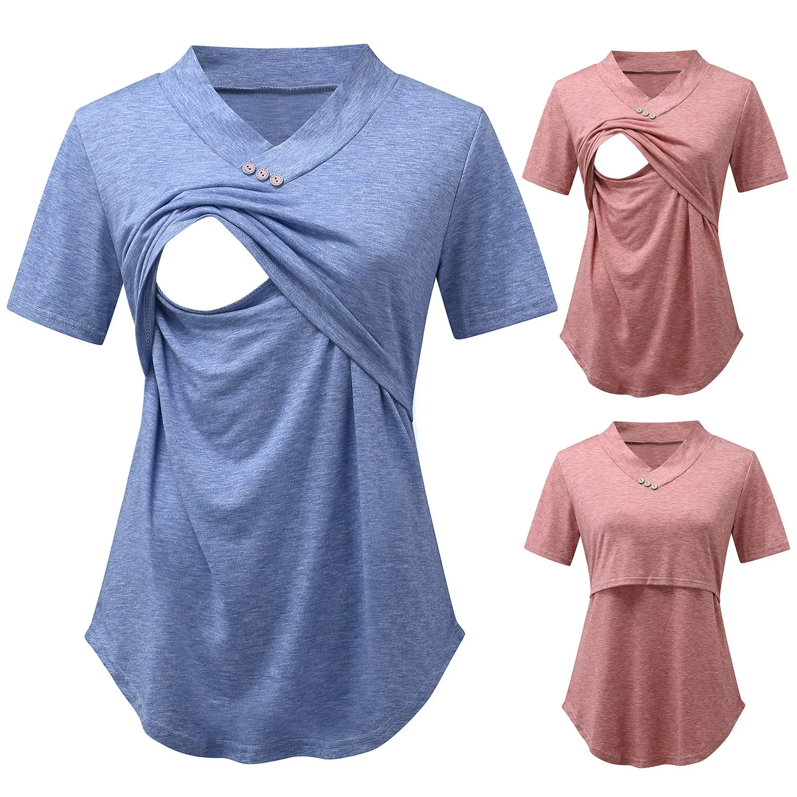 Топ женский с коротким рукавом для беременных Повседневная Туника грудного