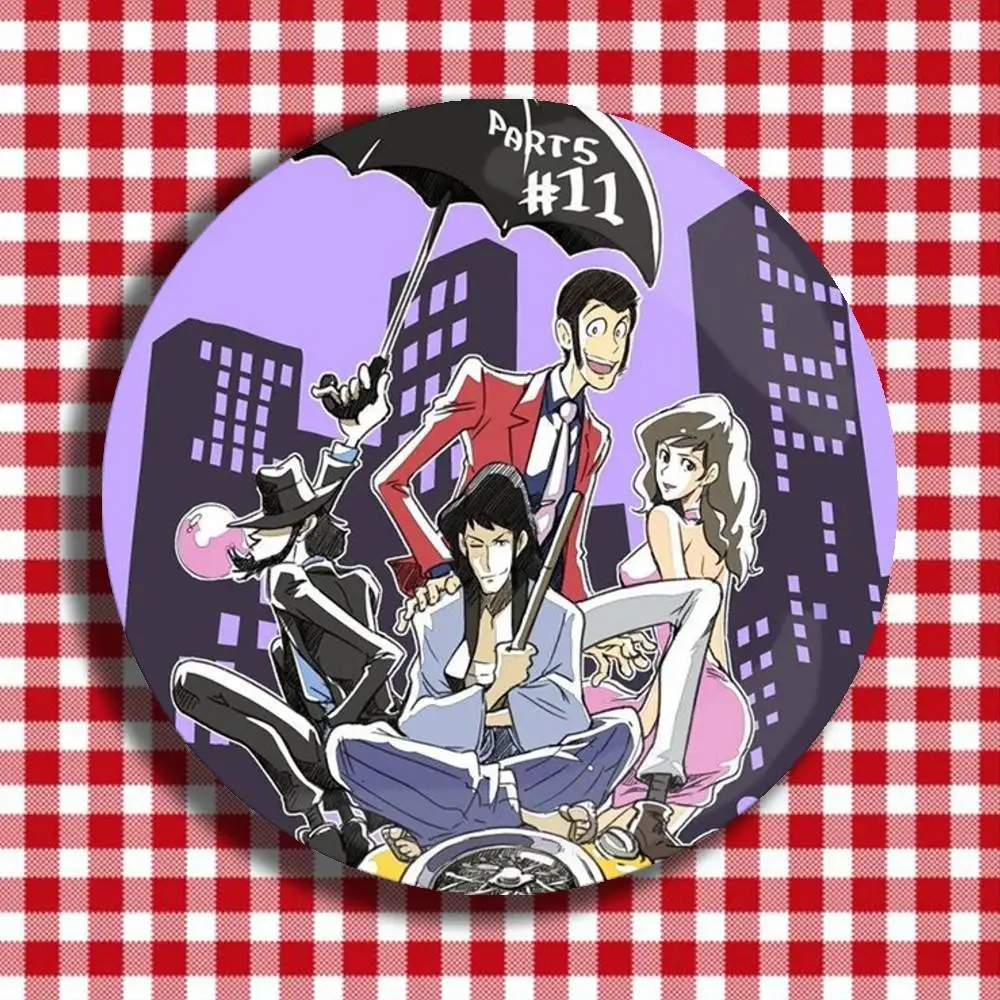 Классические аниме-значки L-Lupin The Third, броши для рюкзаков и одежды, круглые эмалевые значки ручной работы для украшений и подарков (art.: 3920da17370ee) - 3920da17370ee
