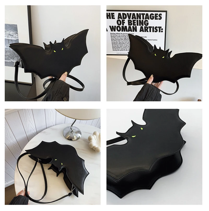 Lawaia Bat Bag Pu Сумки с мультяшным слоном Хэллоуин Летучие мыши 1 шт. Нишевая текстура