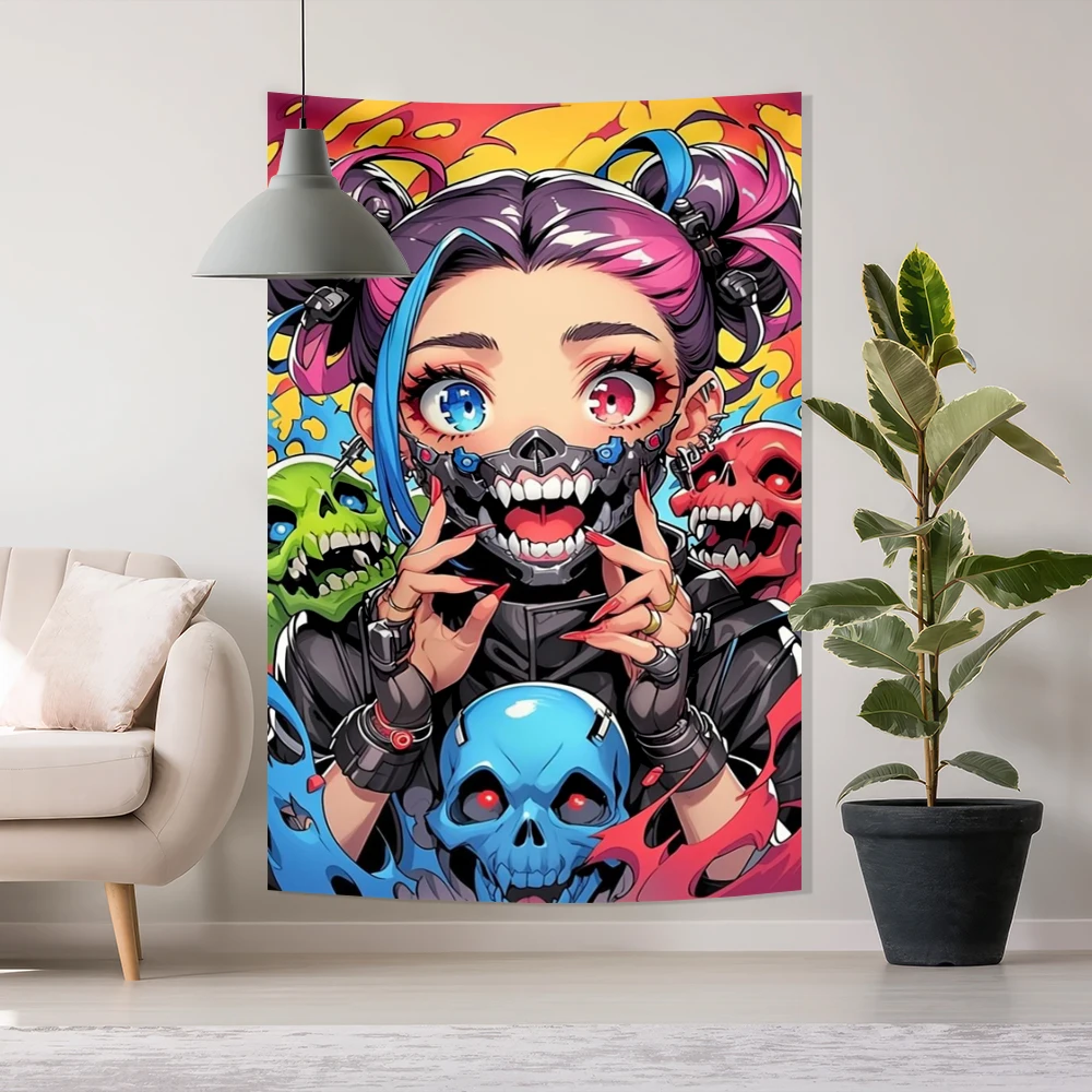 Настенный гобелен в стиле аниме для мальчиков и девочек постер хиппи спальни