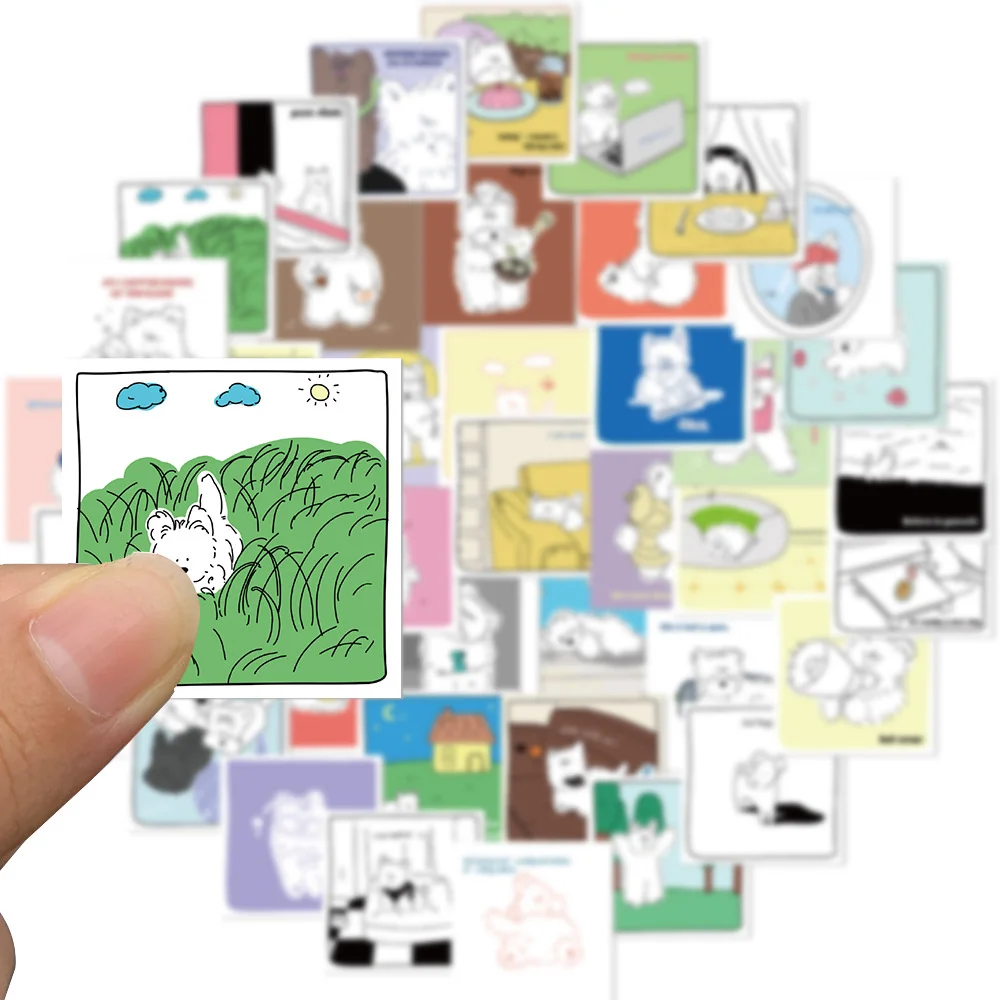 

40pcs Cartoon Dog West Highland Terrier Stickers For Suitcase Laptop Stationery Scrapbook Scrapbooking Supplies DIY Sticker Gift