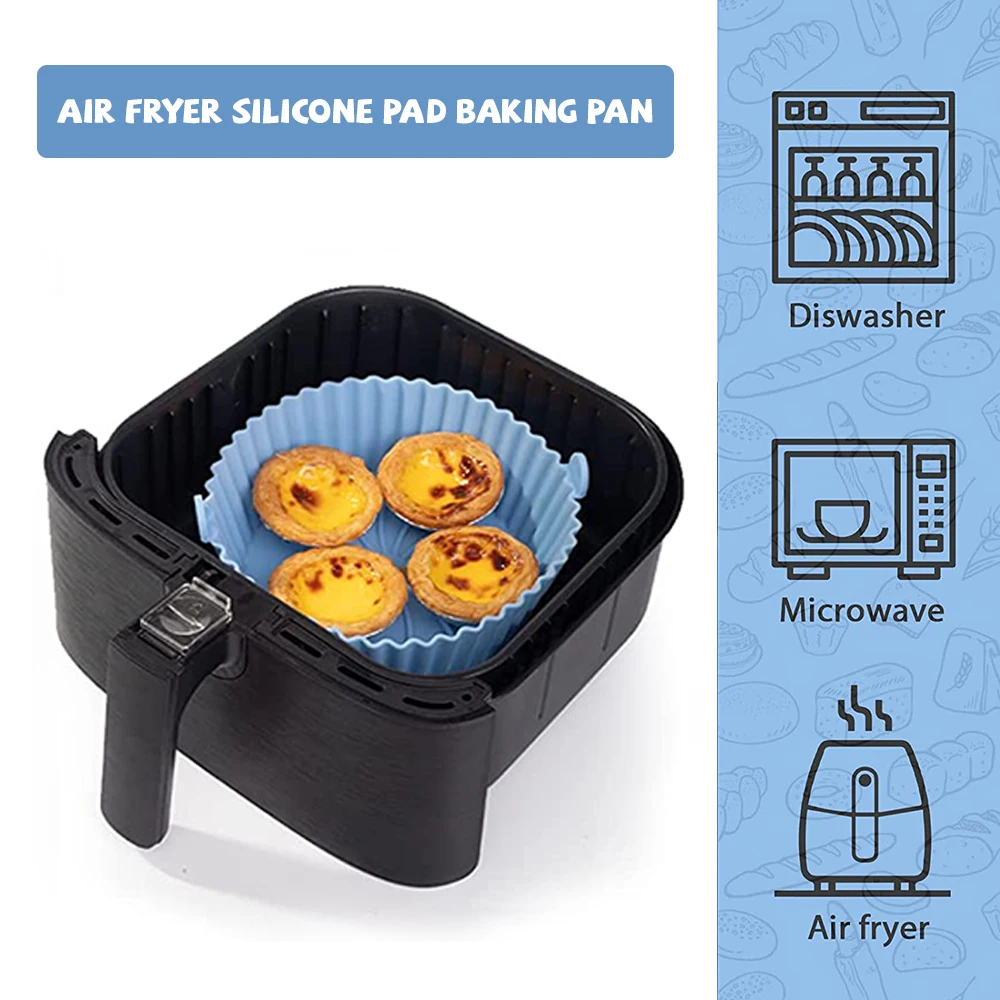 

Силиконовый коврик для фритюрницы, Круглый с нитью, многоразовый коврик, аксессуары для духовки, аксессуары для фритюрницы, силиконовый ков...