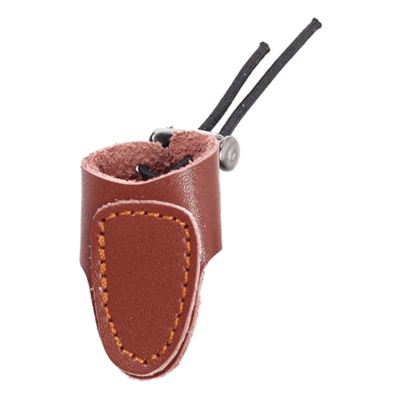 

Archery Soft Leather Thumb Ring Archery Finger Protector Mongolian Reurve-Bow Finger Guard for Traditional -Bow Shooting
