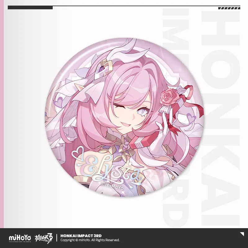Фото Официальный металлический значок Elysia по игре Honkai Impact 3rd: Серия Herrscher of Human EGO, брошь, жестяное украшение, подарки для косплея и додзинси №4