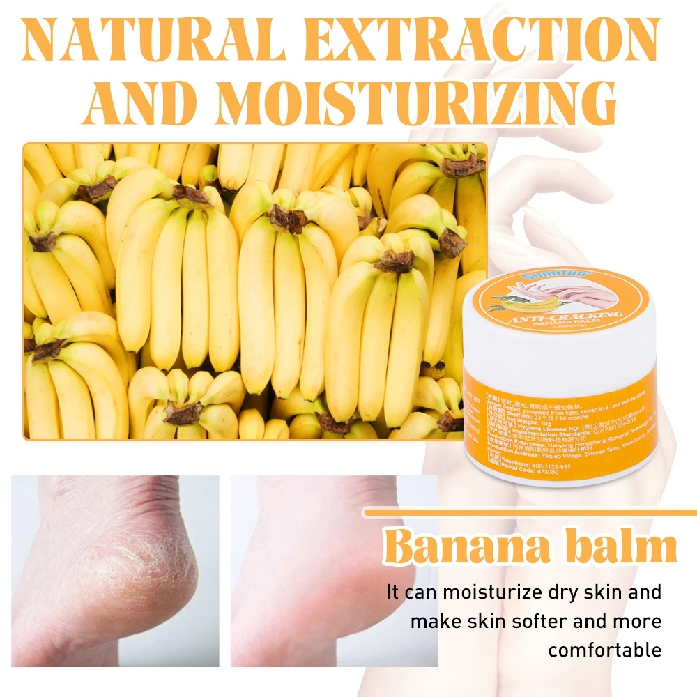 

Feet Dead Skin Remover Cream Banana Oil Repair Cream Anti-Drying Crack Cream Effective Heel Cream Skin Care Product 10g