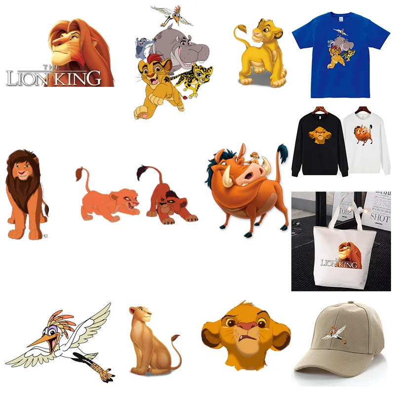 Мультяшные пластыри Disney Король Лев для одежды термонаклейки детей аппликации