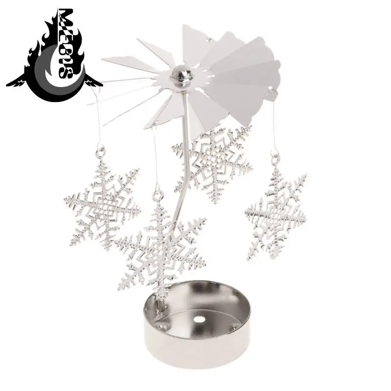 

Rotary Spinning Tealight Candle Metal Tea Light Holder Carousel Home Decor Gift