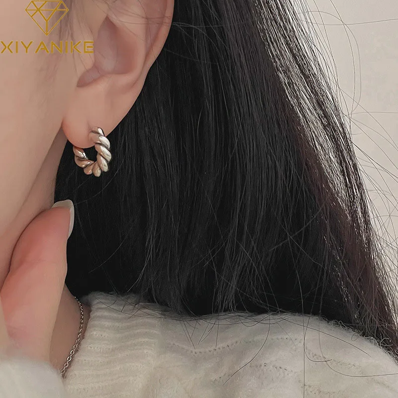 

XIYANIKE Vintage Coarse Twist Ear Stud Piercing Earrings For Women Girl Luxury New Fashion Jewelry Party Friend Gift сережки